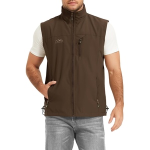 image:imageFlygo Mens Summer Lightweight Outdoor Vest Casual Utility Travel Work Fishing Hiking Photo Vest with Pockets01 Coffee