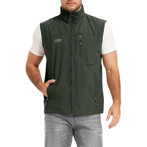 image:imageFlygo Mens Summer Lightweight Outdoor Vest Casual Utility Travel Work Fishing Hiking Photo Vest with PocketsArmy Green