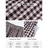 image:imageFlygo Gingham Wide Leg Pants for Women 2026 Summer Casual Plaid Palazzo Drawstring Elastic Waist Trousers with PocketsCoffee