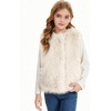 image:imageFlygo Girls Faux Fur Vest Kids Sleeveless Open Front Fluffy Jacket Warm Winter Fuzzy Waistcoat Outerwear with PocketsBeige
