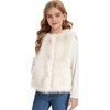 image:imageFlygo Girls Faux Fur Vest Kids Sleeveless Open Front Fluffy Jacket Warm Winter Fuzzy Waistcoat Outerwear with PocketsBeige