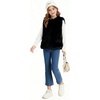 image:imageFlygo Girls Faux Fur Vest Kids Sleeveless Open Front Fluffy Jacket Warm Winter Fuzzy Waistcoat Outerwear with PocketsBlack