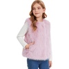image:imageFlygo Girls Faux Fur Vest Kids Sleeveless Open Front Fluffy Jacket Warm Winter Fuzzy Waistcoat Outerwear with PocketsPink