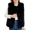 image:imageFlygo Girls Faux Fur Vest Kids Sleeveless Open Front Fluffy Jacket Warm Winter Fuzzy Waistcoat Outerwear with PocketsBlack