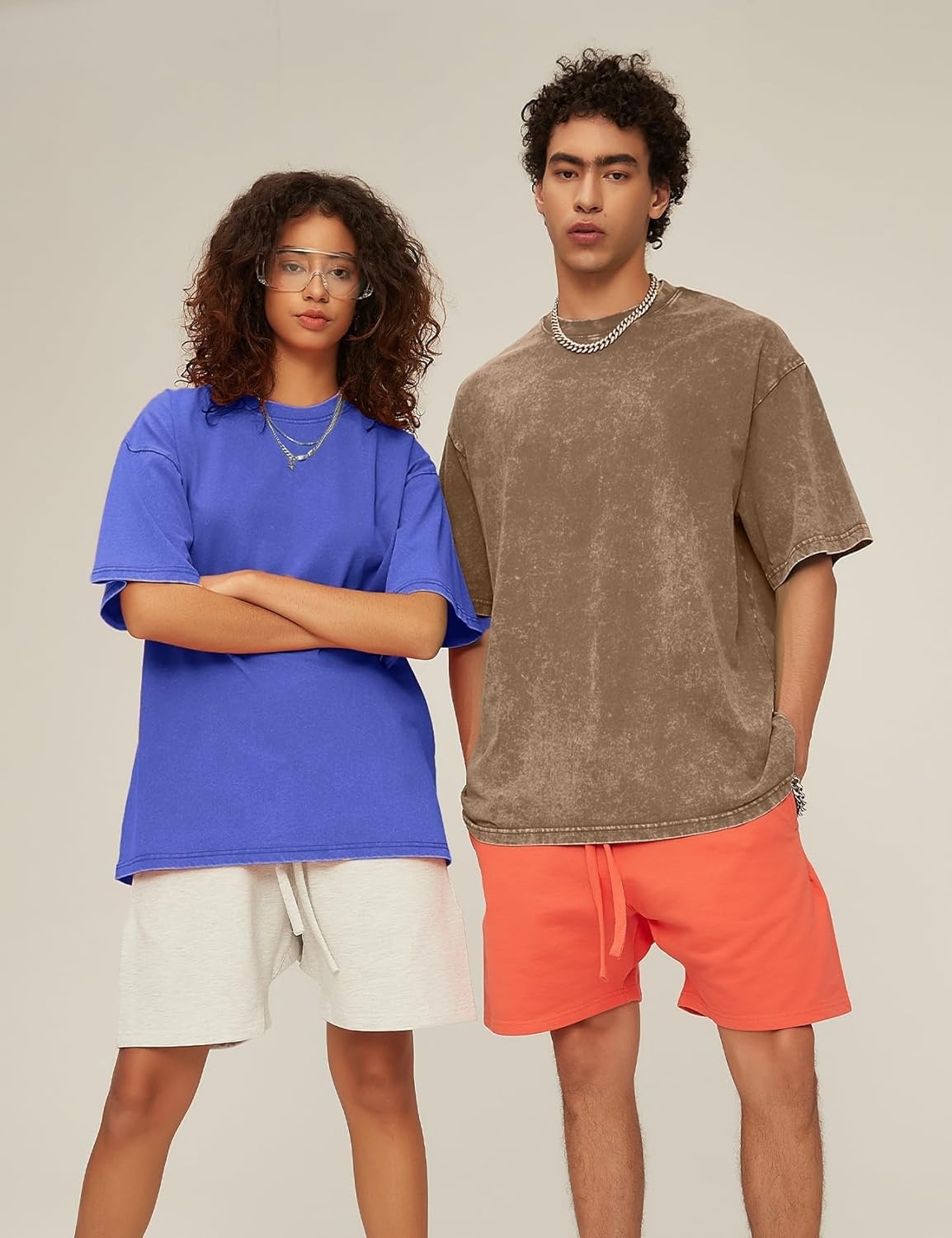 image:imageFlygo Mens Oversized TShirts Acid Wash Cotton Vintage Loose Fit Baggy Tees Summer Short Sleeve Basic Streetwear TopsBlackgreykhakibluebeige