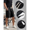 image:imageFlygo Mens 3 Pack Athletic Sweat Shorts Acid Washed Cotton Elastic Waist Drawstring Gym Workout Jogger Pants with PocketsBlackblackblack