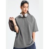 image:imageFlygo Mens Oversized TShirts Acid Wash Cotton Vintage Loose Fit Baggy Tees Summer Short Sleeve Basic Streetwear TopsBlackgreyarmybluebeige