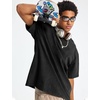 image:imageFlygo Mens Oversized TShirts Acid Wash Cotton Vintage Loose Fit Baggy Tees Summer Short Sleeve Basic Streetwear TopsBlackgreykhakibluebeige
