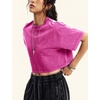 image:imageFlygo Womens Crop Tops Acid Wash Oversized T Shirts Vintage Cotton Cropped Tees Short Sleeve Baggy Summer ShirtsRose