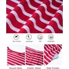 image:imageFlygo Striped 2 Piece Short Sets for Women Casual Cotton Long Sleeve Pullover Top Matching Pj Shorts Lounge Sets with PocketsRedstriped