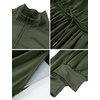 image:imageFlygo Womens Half Zip Jumpsuit Long Sleeve One Piece Loungewear High Waist Jogger Casual Travel Outfit with PocketsArmygreen