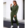 image:imageFlygo Womens Half Zip Jumpsuit Long Sleeve One Piece Loungewear High Waist Jogger Casual Travel Outfit with PocketsArmygreen