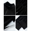 image:imageFlygo Womens Half Zip Jumpsuit Long Sleeve One Piece Loungewear High Waist Jogger Casual Travel Outfit with PocketsBlack