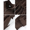 image:imageFlygo Womens Half Zip Jumpsuit Long Sleeve One Piece Loungewear High Waist Jogger Casual Travel Outfit with PocketsDarkbrown