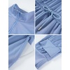 image:imageFlygo Womens Half Zip Jumpsuit Long Sleeve One Piece Loungewear High Waist Jogger Casual Travel Outfit with PocketsGreyblue
