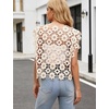 image:imageFlygo Womens Hollow Out Floral Lace Vest Cropped Embroideried Summer Crochet Coverup 2026 Trendy Blouse TopsBeige
