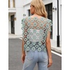 image:imageFlygo Womens Hollow Out Floral Lace Vest Cropped Embroideried Summer Crochet Coverup 2026 Trendy Blouse TopsLight Green