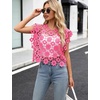 image:imageFlygo Womens Hollow Out Floral Lace Vest Cropped Embroideried Summer Crochet Coverup 2026 Trendy Blouse TopsPink