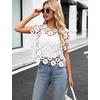image:imageFlygo Womens Hollow Out Floral Lace Vest Cropped Embroideried Summer Crochet Coverup 2026 Trendy Blouse TopsWhite