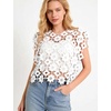 image:imageFlygo Womens Hollow Out Floral Lace Vest Cropped Embroideried Summer Crochet Coverup 2026 Trendy Blouse TopsWhite