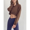 image:imageFlygo Womens Sweatshirts Pullover Tops Drop Shoulder Running Activewear Casual Gym WorkoutCoffeeS