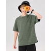 image:imageFlygo Boys Girls 3 Pack Cotton Tshirts Unisex Kids Acid Wash Crewneck Basic Tees Summer Vintage Short Sleeve Plain Tops 514YArmy