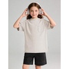 image:imageFlygo Boys Girls 3 Pack Cotton Tshirts Unisex Kids Acid Wash Crewneck Basic Tees Summer Vintage Short Sleeve Plain Tops 514YBeige