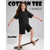 image:imageFlygo Boys Girls 3 Pack Cotton Tshirts Unisex Kids Acid Wash Crewneck Basic Tees Summer Vintage Short Sleeve Plain Tops 514YBlackcoffeearmy