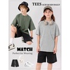 image:imageFlygo Boys Girls 3 Pack Cotton Tshirts Unisex Kids Acid Wash Crewneck Basic Tees Summer Vintage Short Sleeve Plain Tops 514YBlacklightgreyarmy
