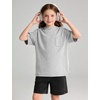 image:imageFlygo Boys Girls 3 Pack Cotton Tshirts Unisex Kids Acid Wash Crewneck Basic Tees Summer Vintage Short Sleeve Plain Tops 514YLightgrey