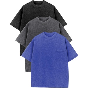 image:imageFlygo Boys Girls 3 Pack Cotton Tshirts Unisex Kids Acid Wash Crewneck Basic Tees Summer Vintage Short Sleeve Plain Tops 514YBlackdarkgreydarkblue