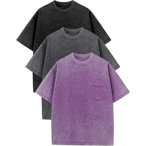 image:imageFlygo Boys Girls 3 Pack Cotton Tshirts Unisex Kids Acid Wash Crewneck Basic Tees Summer Vintage Short Sleeve Plain Tops 514YBlackdarkgreypurple