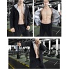 image:imageFlygo Sauna Jacket for Men Hooded Heat Trapping Sweat Jacket Gym Workout RunningBlack