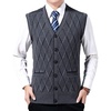 image:imageFlygo Mens Casual Argyle V Neck Button Front Wool Knitted Sweater Vest Waistcoat Medium Grey