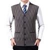 image:imageFlygo Mens Casual Argyle V Neck Button Front Wool Knitted Sweater Vest Waistcoat Small Coffee