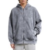 image:imageFlygo Women and Men Zip Up Hoodies 100 Cotton Long Sleeve Oversized Sweatshirts Acid Wash Y2K Baggy Fall Jacket with PocketsGrey