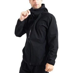 image:imageFlygo Sauna Jacket for Men Hooded Heat Trapping Sweat Jacket Gym Workout RunningBlack
