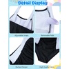 image:imageFlygo Girls Swimsuit One Piece Bathing Suits for Teens Ruched Color Block Adjustable Straps Padded Swimwear 716 YBlack