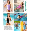 image:imageFlygo Girls Swimsuit One Piece Bathing Suits for Teens Ruched Color Block Adjustable Straps Padded Swimwear 716 YHot Pink