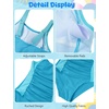 image:imageFlygo Girls Swimsuit One Piece Bathing Suits for Teens Ruched Color Block Adjustable Straps Padded Swimwear 716 YLight Blue