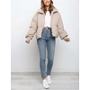 image:imageFlygo Winter Cropped Puffer Jacket Coats for Women 2026 Short Warm Quilted Jackets Outerwear with PocketsBeige