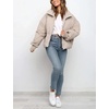 image:imageFlygo Winter Cropped Puffer Jacket Coats for Women 2026 Short Warm Quilted Jackets Outerwear with PocketsBeige