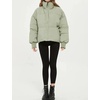 image:imageFlygo Winter Cropped Puffer Jacket Coats for Women 2026 Short Warm Quilted Jackets Outerwear with PocketsGreen