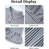 image:imageFlygo Womens Cropped Striped Button Down Shirts Peplum Short Sleeve Collared Blouse Cute Summer Casual Ruffled Dressy TopsBlack