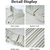 image:imageFlygo Womens Cropped Striped Button Down Shirts Peplum Short Sleeve Collared Blouse Cute Summer Casual Ruffled Dressy TopsOlive