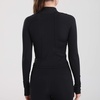 image:imageFlygo Womens Cropped Workout Jacket 12 Zip Athletic Yoga Running Pullover Tops with Thumb HoleBlackL