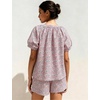 image:imageFlygo Womens Floral Pajamas Sets 2 Piece Lounge Set Button Down Tops and Soft Shorts Sleepwear with PocketsPink