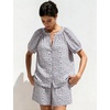 image:imageFlygo Womens Floral Pajamas Sets 2 Piece Lounge Set Button Down Tops and Soft Shorts Sleepwear with PocketsPurple