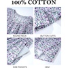 image:imageFlygo Womens Floral Pajamas Sets 2 Piece Lounge Set Button Down Tops and Soft Shorts Sleepwear with PocketsPurple