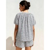 image:imageFlygo Womens Floral Pajamas Sets 2 Piece Lounge Set Button Down Tops and Soft Shorts Sleepwear with PocketsPurple